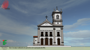 Desenho em 3D da Igreja em perspectiva vista de frente