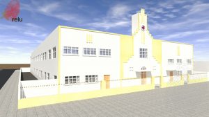 Desenho em 3D da Escola Nossa Senhora do Amparo feito no computador