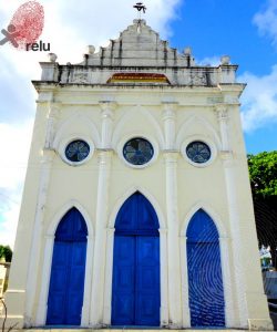 Foto antiga da Capela do Cemitério Nossa Senhora da Piedade vista de frente