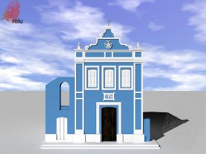 Desenho em 3D da igreja vista de frente