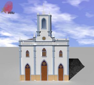 Desenho em 3D da Igreja Nossa Senhora das Graças