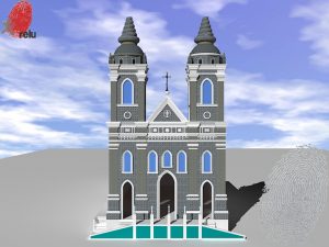 Desenho em 3D da Igreja dos Martírios