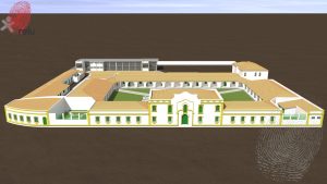 Desenho em 3D do Quartel visto de cima