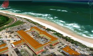 Desenho em 3D da Escola de Aprendizes Marinheiros feita no Google Earth